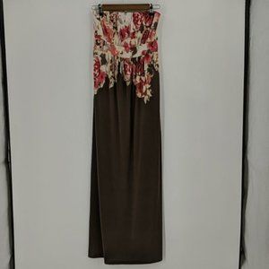 SOMA Strapless Floral Maxi Dress